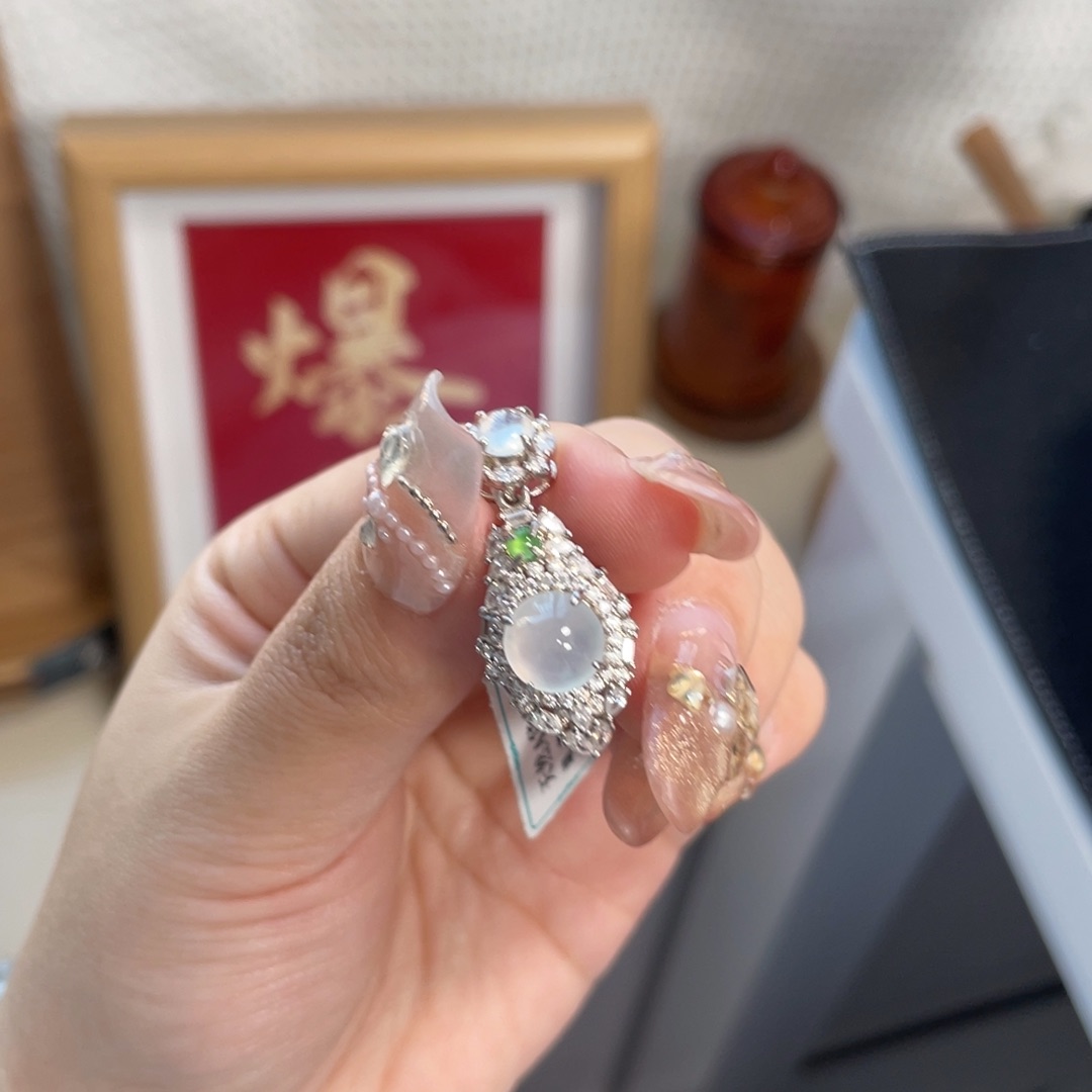 翡翠颈饰银S925镶嵌12488