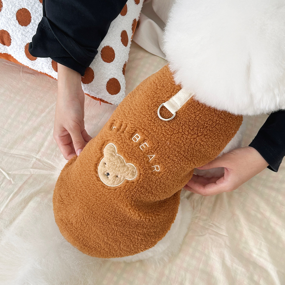 【精选】冬装新款ins风加绒保暖宠物狗狗猫咪衣服泰迪比熊贵宾牵引
