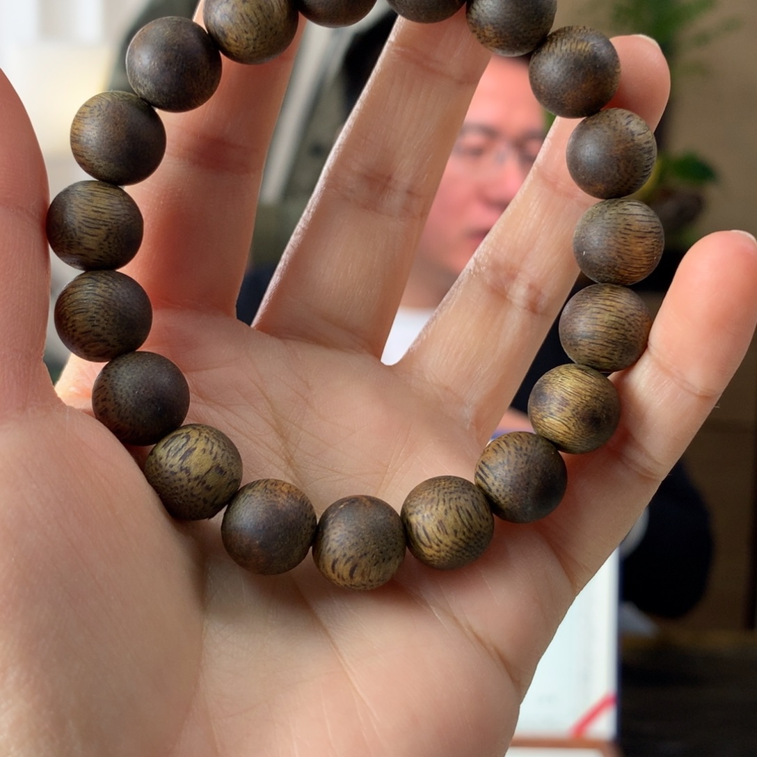沉香手串11mm约12克奇楠圆珠单圈手串