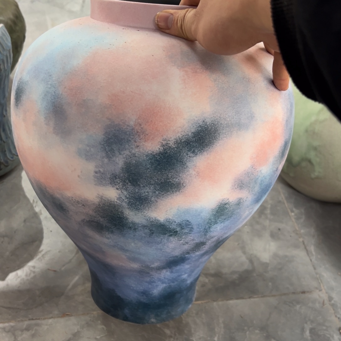 摆件陶瓷花瓶高36口12瑕疵