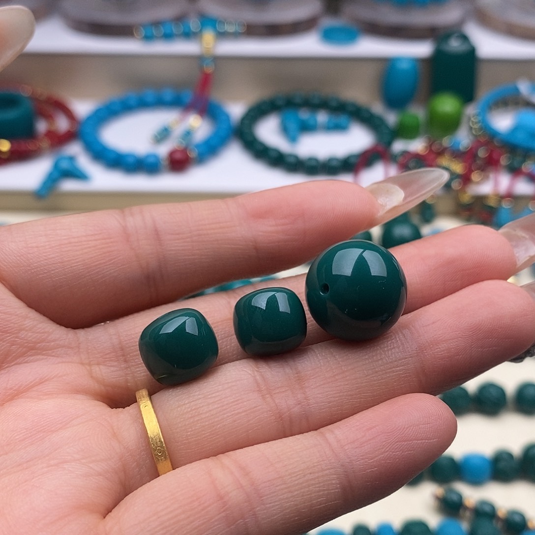 立***琉璃DIY地狱色老邢11mm一对 15.7圆珠一颗