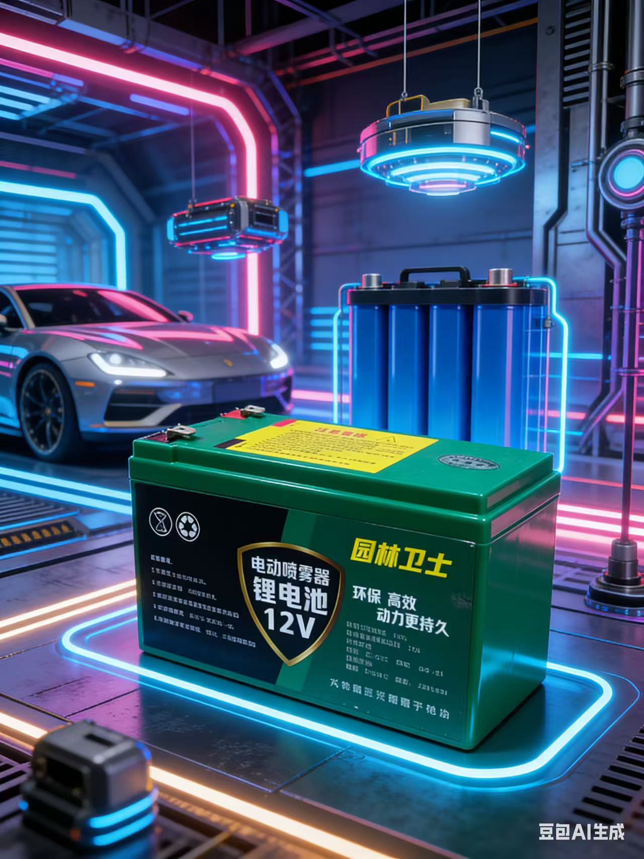 12V电动喷雾器，锂电电池，家用户外用供电，钓鱼配件送充电器