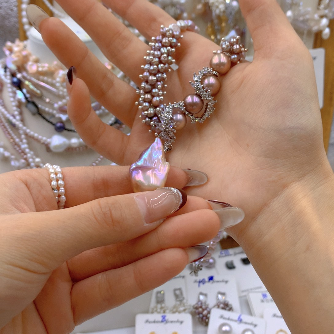 淡水珍珠耳饰银S925镶嵌?****?