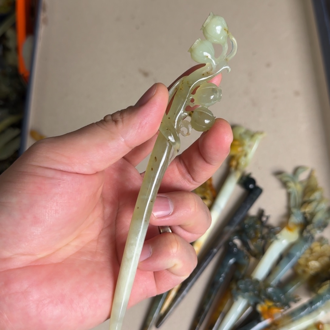 岫玉发饰未镶嵌明君玉簪贼拉好看