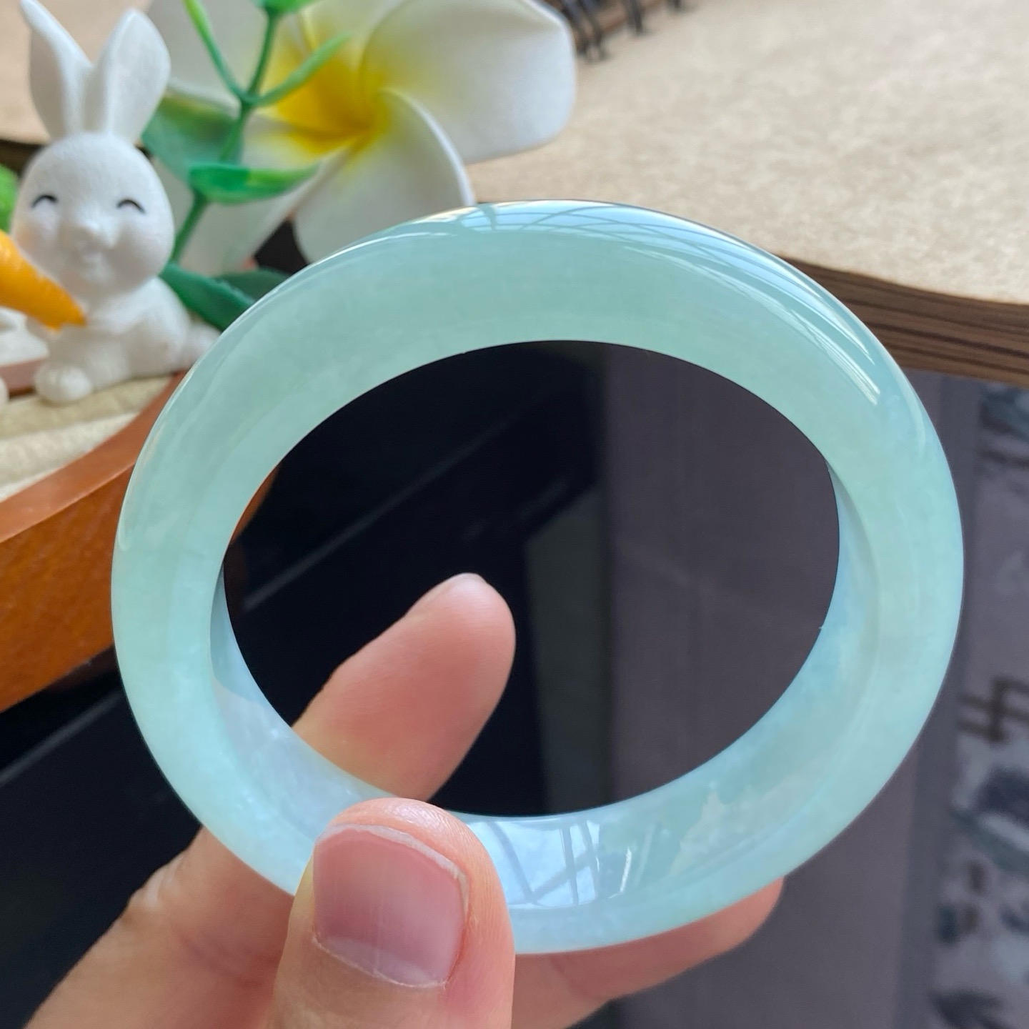 03.01批冰晴色果冻镯1315号53.2-13.7-8.4 浅绿凝冻！天然翡翠