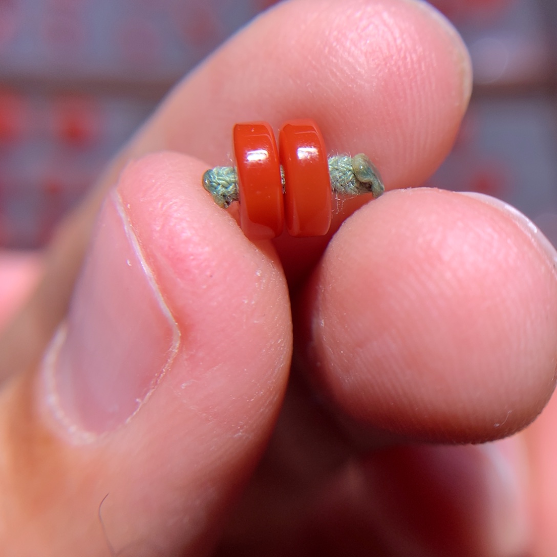 南红玛瑙药片隔珠6.2×2.3未镶嵌