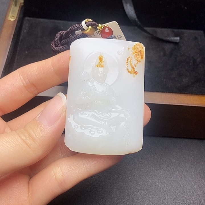 和田玉挂件未镶嵌心**足N