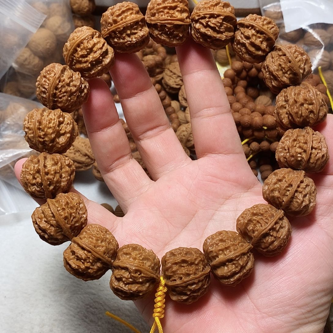 核桃手串/手链平底八棱龙脊手持