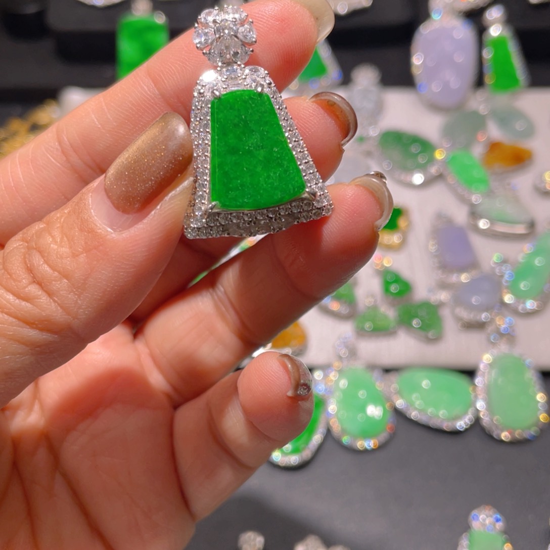 翡翠颈饰银S925镶嵌?**?精品