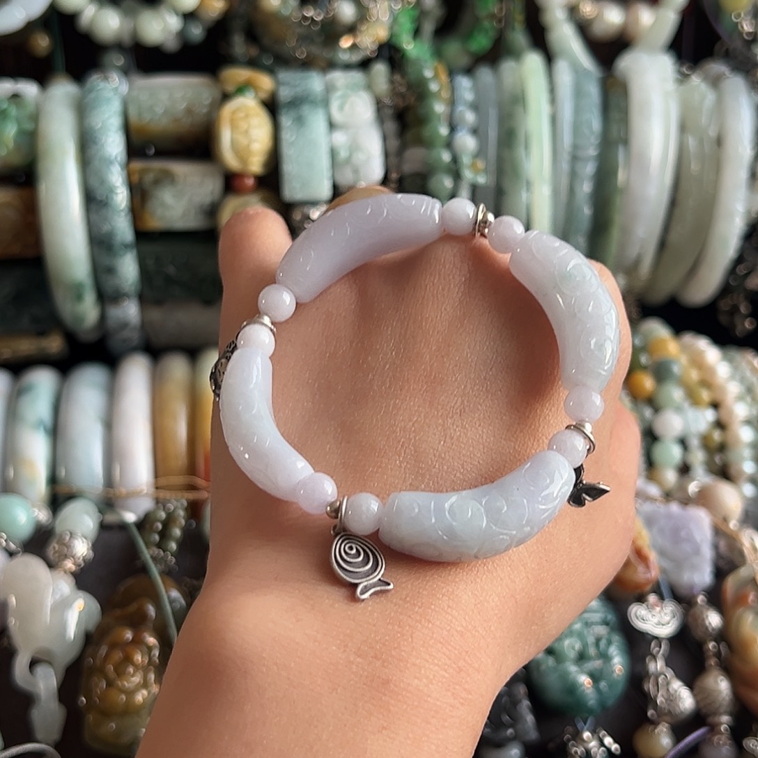 翡翠未镶嵌手链弯管