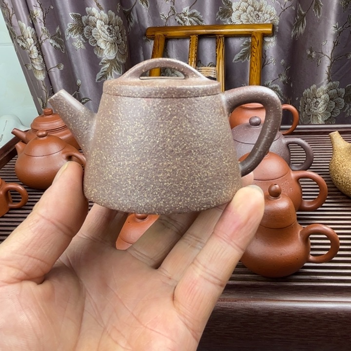 紫砂茶壶红绛坡、煤气烧：全手工
