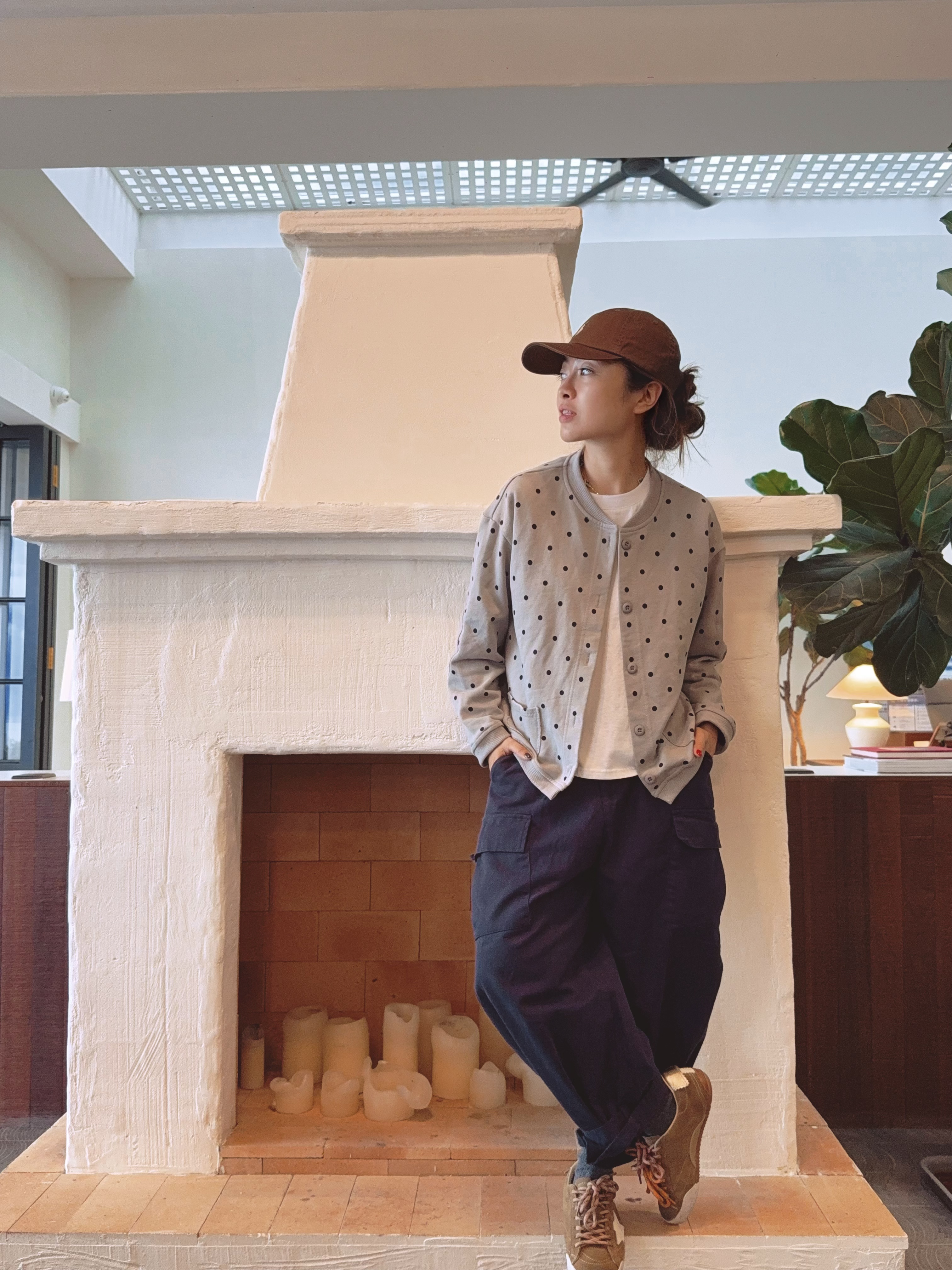 夏小朵 简约波点卫衣短外套 时尚休闲百搭小众韩版波点短外套