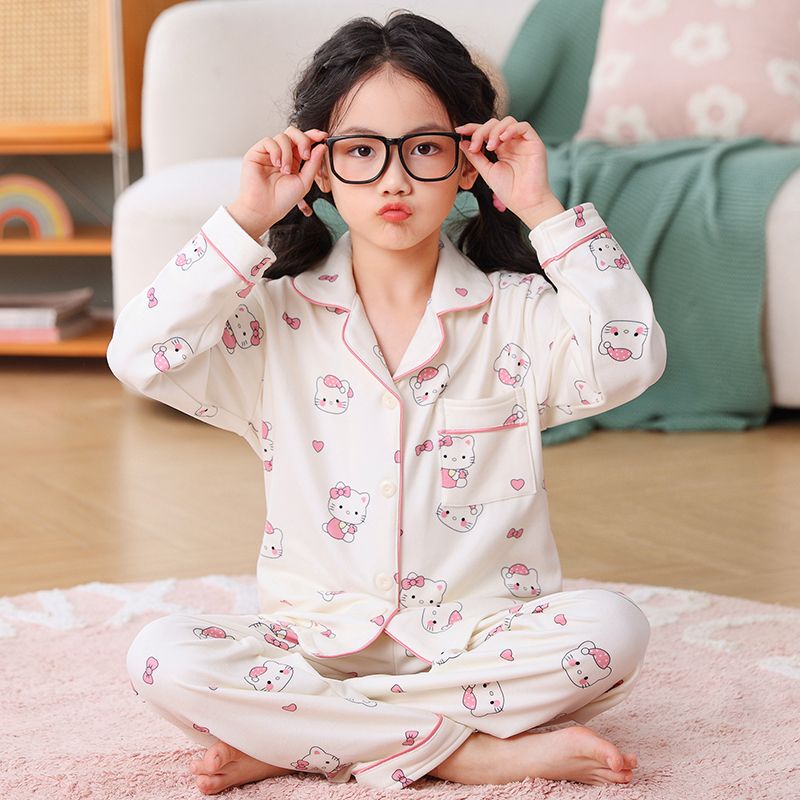 女童德绒睡衣秋冬季长袖加厚保暖中大童小女孩可爱冬天儿童家居服