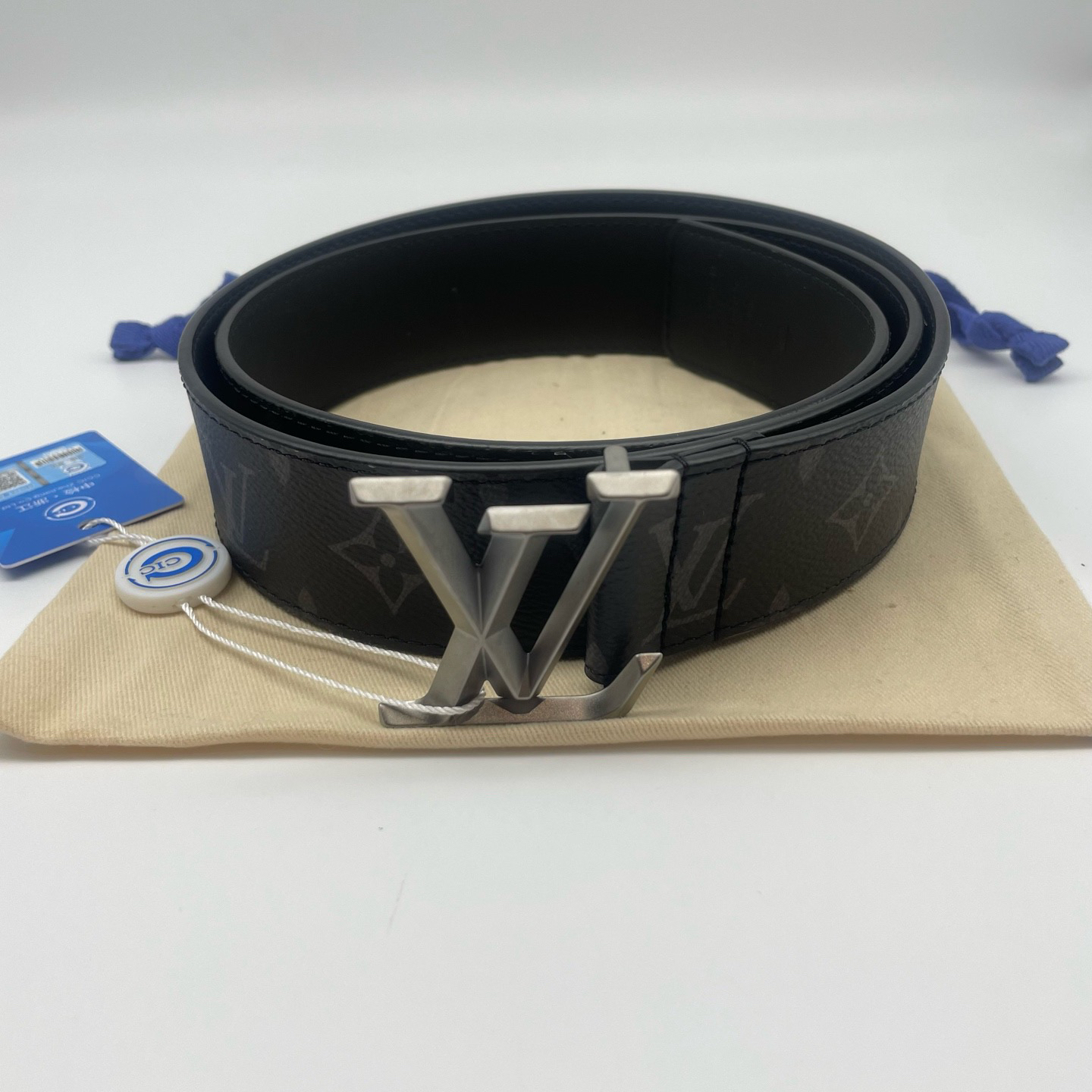 99新 LouisVuitton/路易威登 100码哑光扣黑花单面腰带14734904