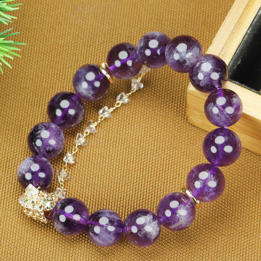 【希腊少女】A08紫水晶流苏蛇年新年款手串单圈多样性发货