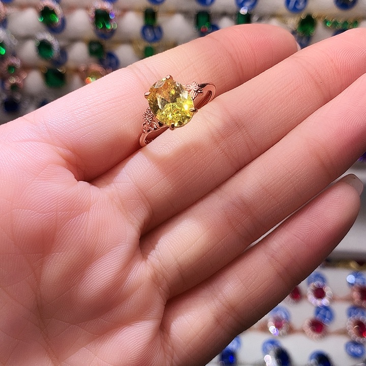 黄晶戒指银S925镶嵌11111111111