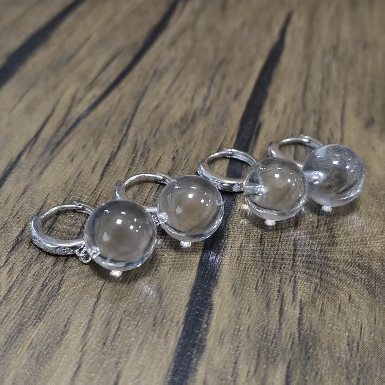 【村有晶品】天然s925白水晶耳扣 多样性发一件 约11mm 961ZBOS