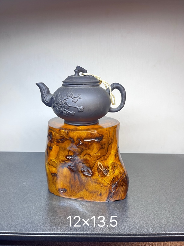 12小叶桢楠金丝楠木中式工艺品摆件 花架 茶托 小墩墩 底部可闻香