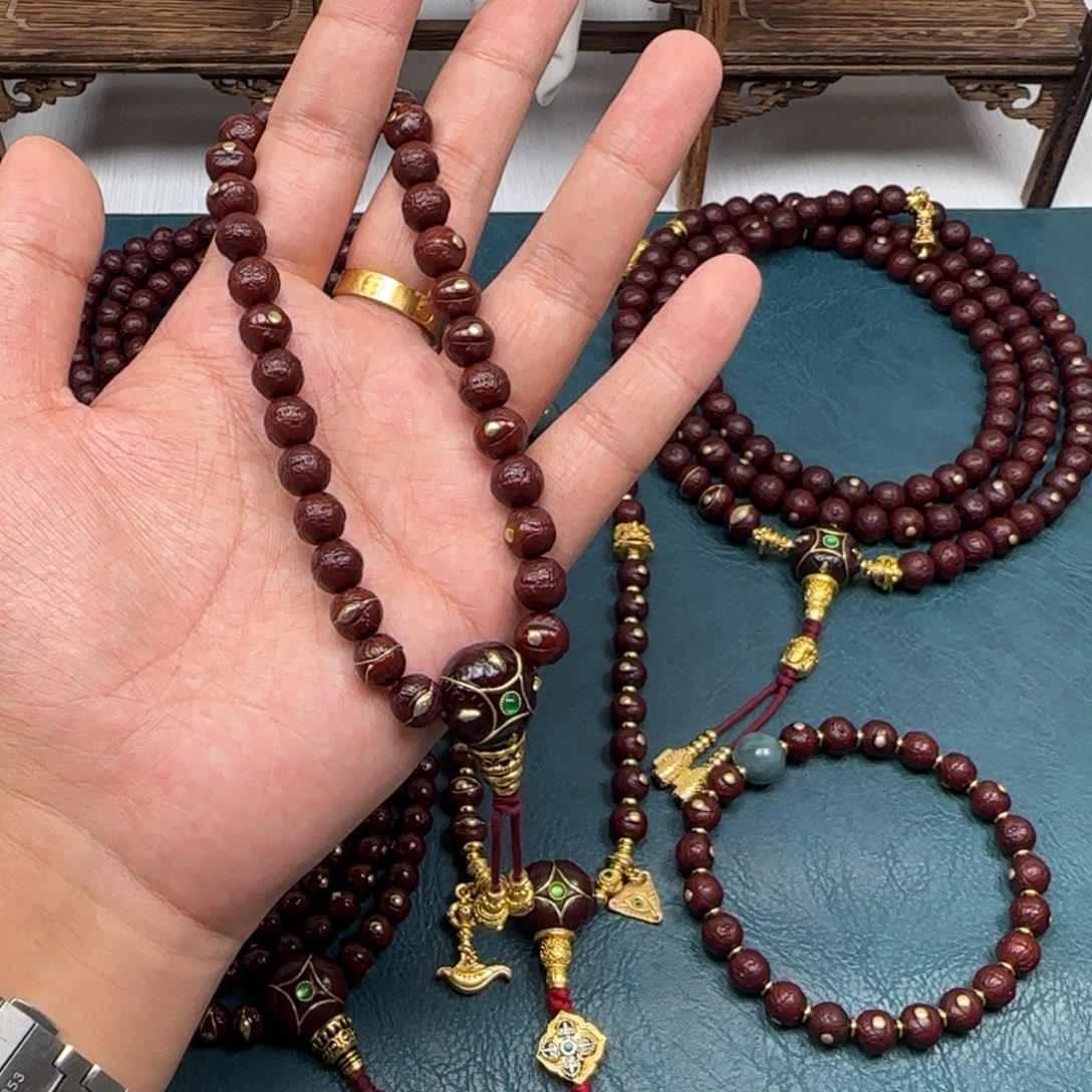 半***多凤眼菩提吊坠凤眼金钉手持9+四星