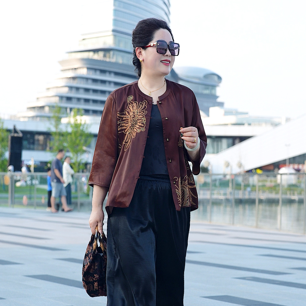 【金绣未央】新中式气质夏季美衣百搭时尚复古圆领重磅刺绣外套