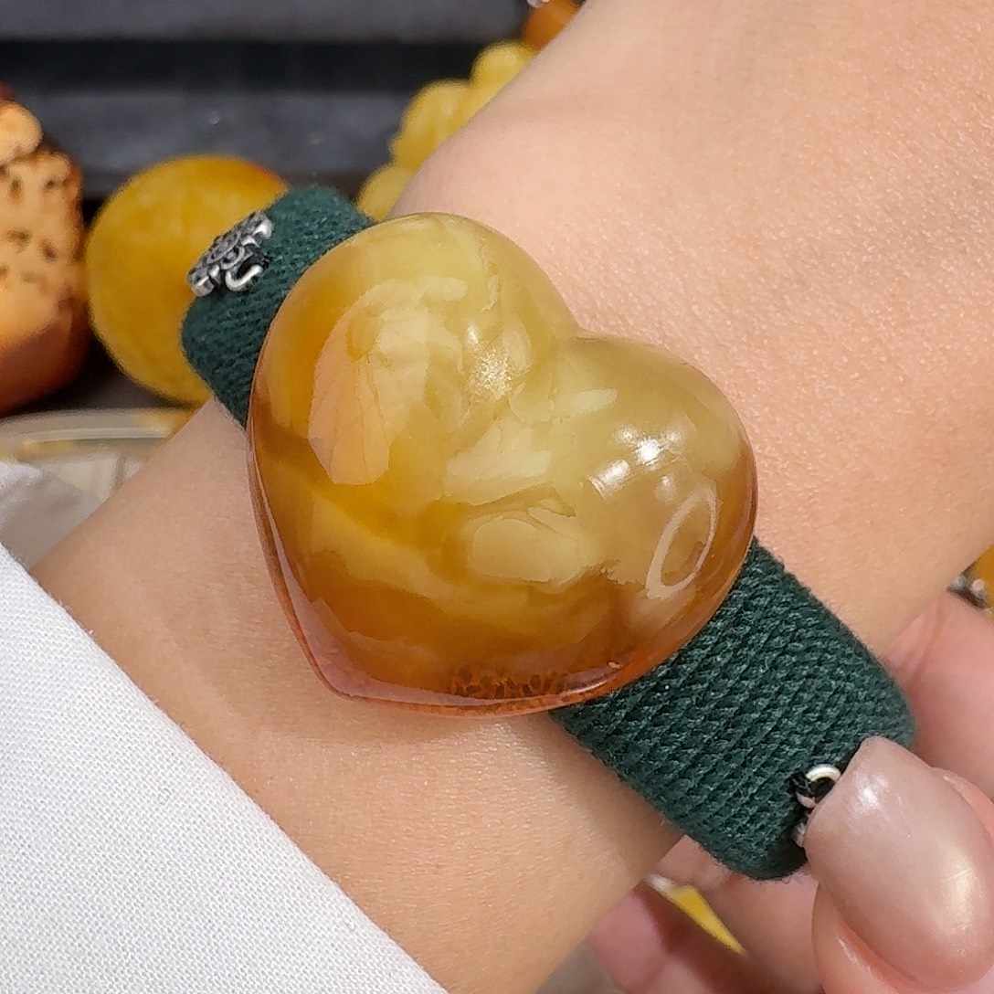 植物珀未镶嵌裸石我