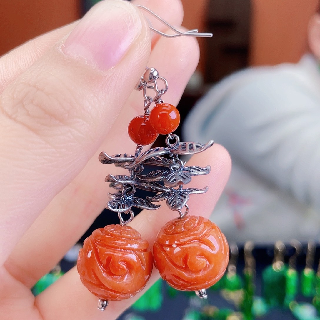 翡翠未镶嵌耳饰饰品