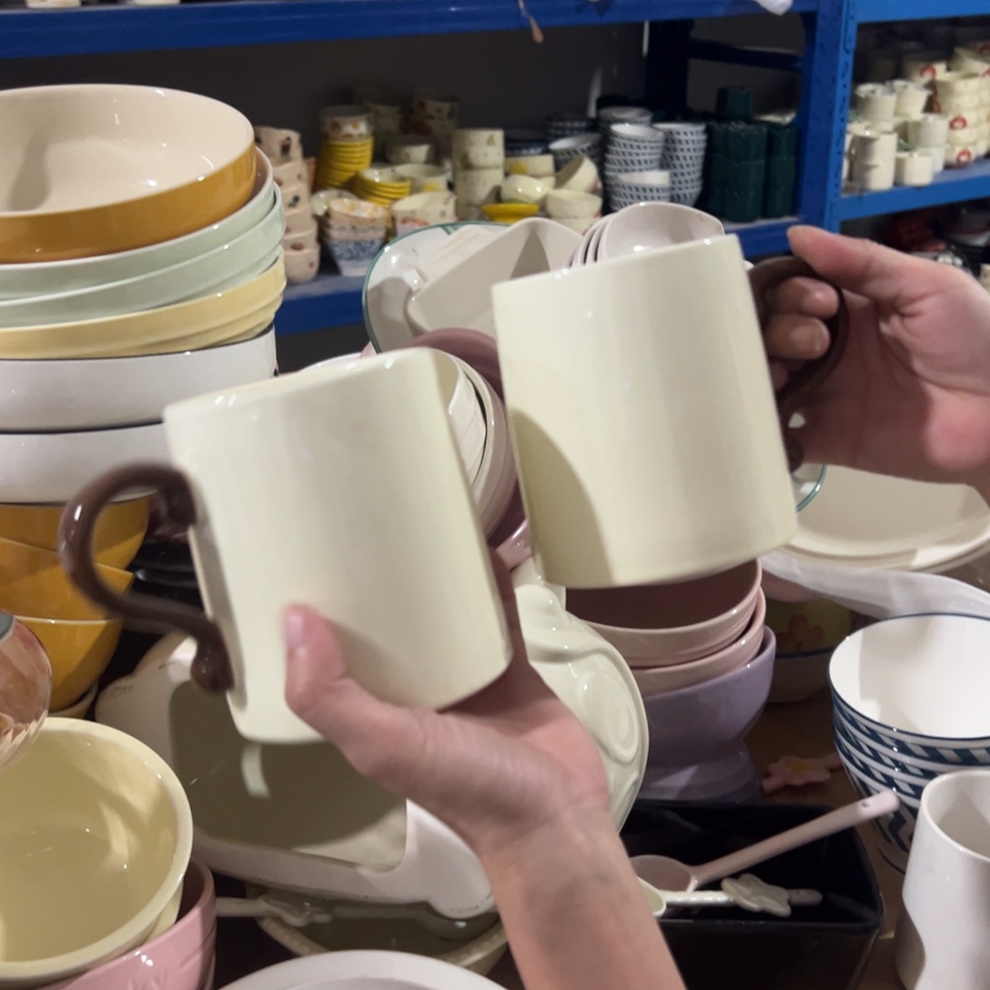 瓷片巧克力杯两个微瑕