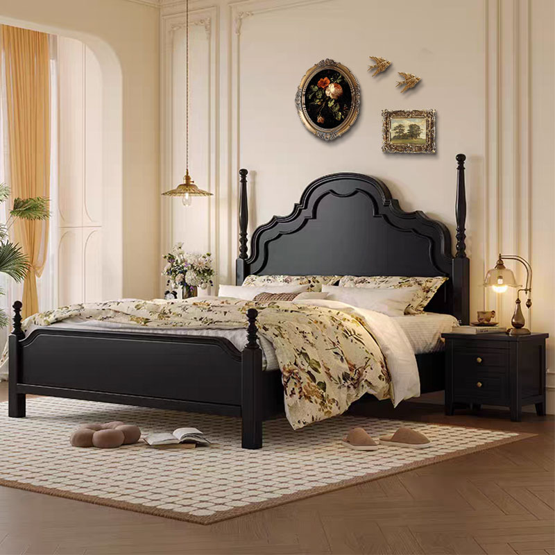 法式复古花卉客厅装饰画中古风卧室床头挂画高级感客厅背景墙挂画