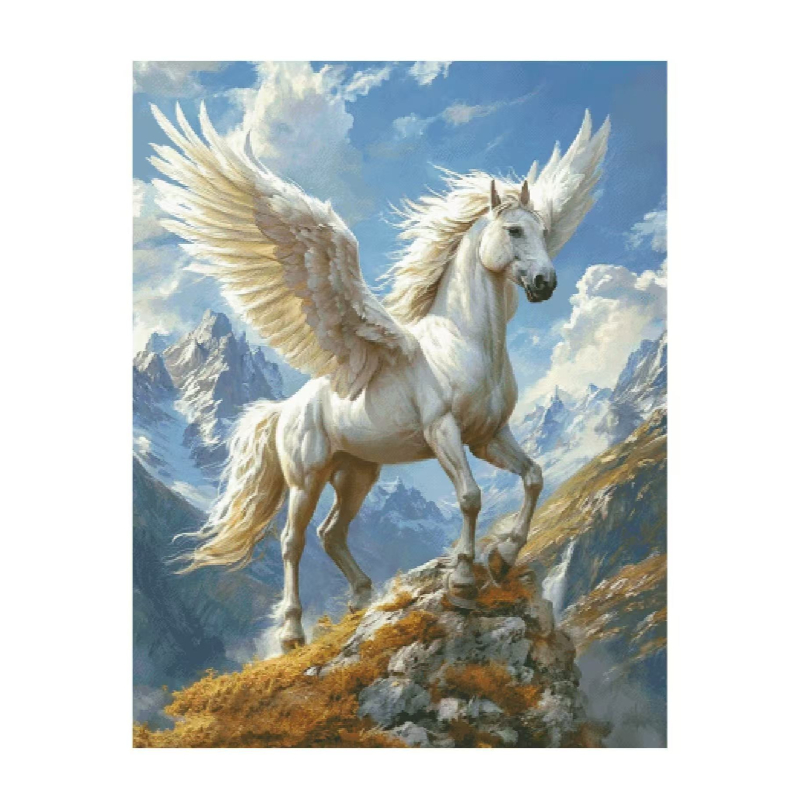 【ZZ6631-白马】十字绣2026新款客厅餐厅简单简约系列油画动物系