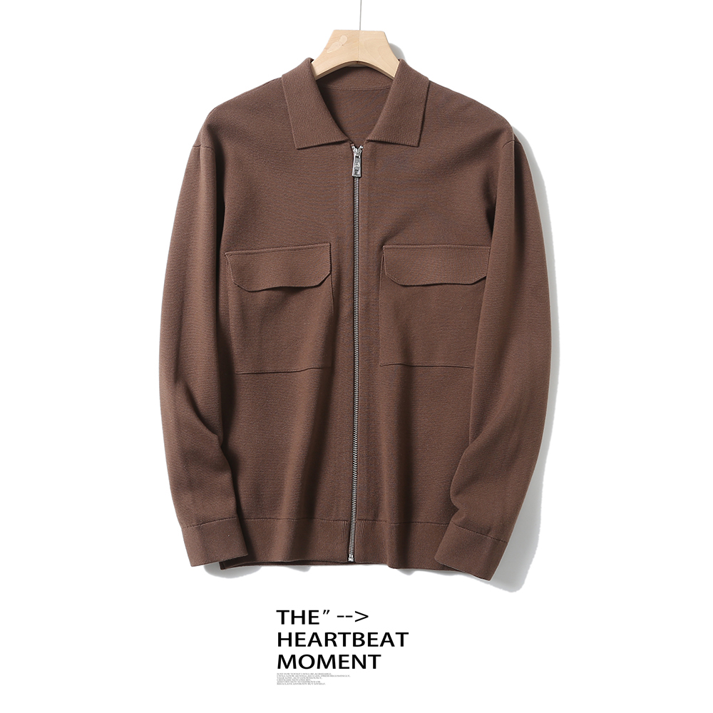 【含山羊绒】衬衫领男士针织开衫  指三   LB-BD162