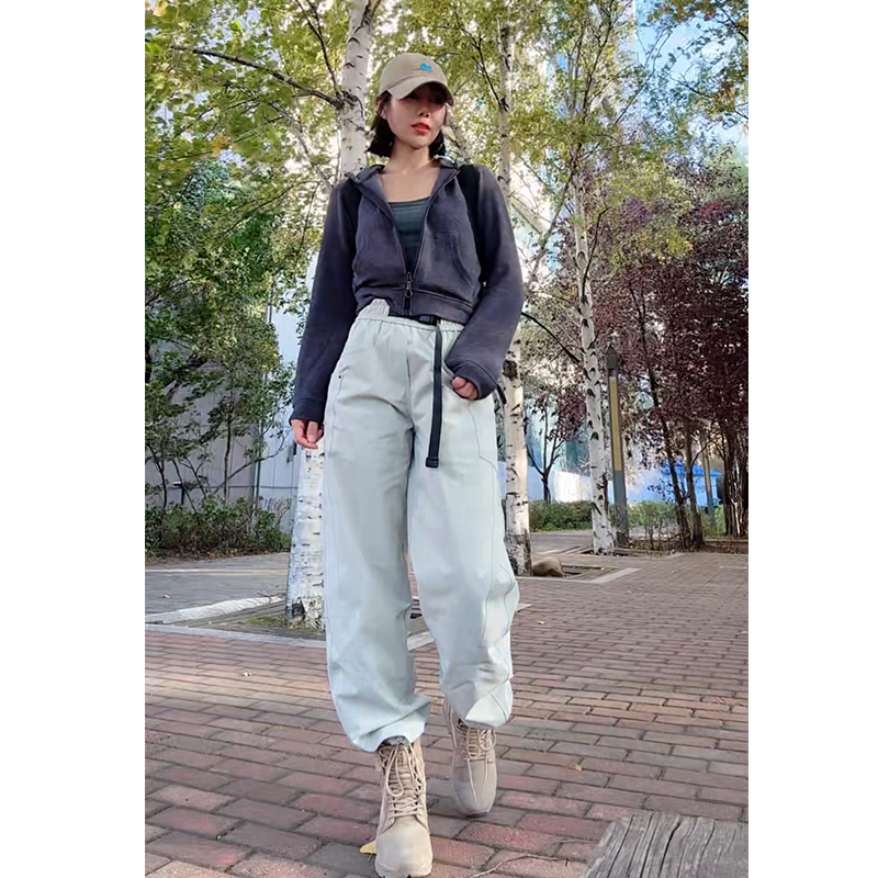 LUCKY DEER/幸运鹿情侣款轻户外山系特氟龙三防保暖抓绒脱卸裤