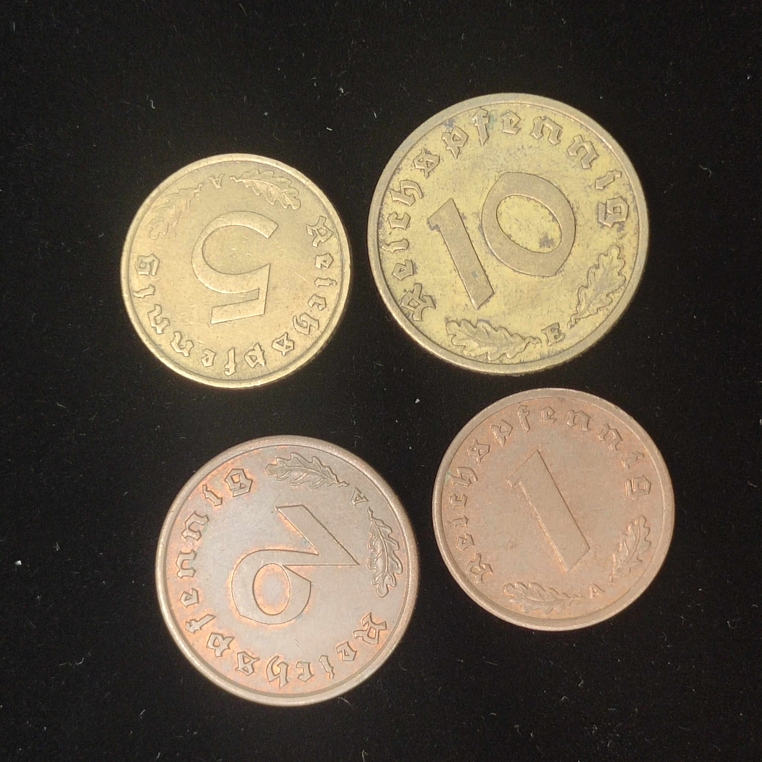 德国带字芬尼一套带小袋子随机发