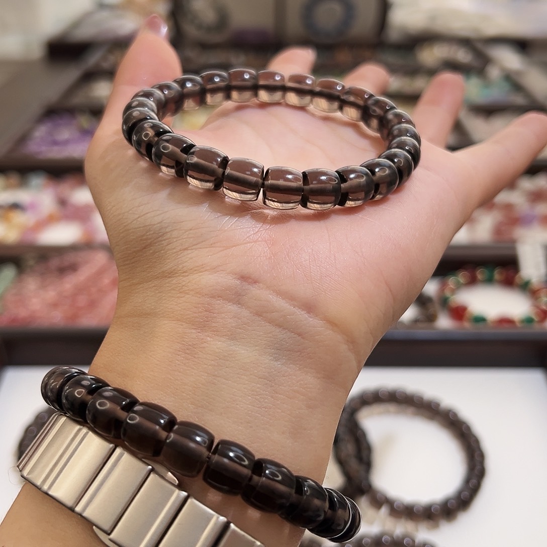 银S925镶嵌烟晶手链水晶