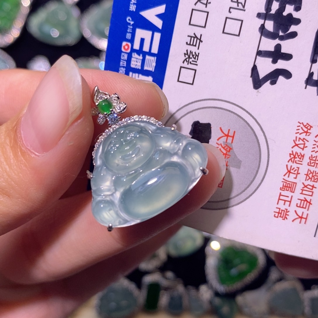 翡翠银S925镶嵌颈饰天然