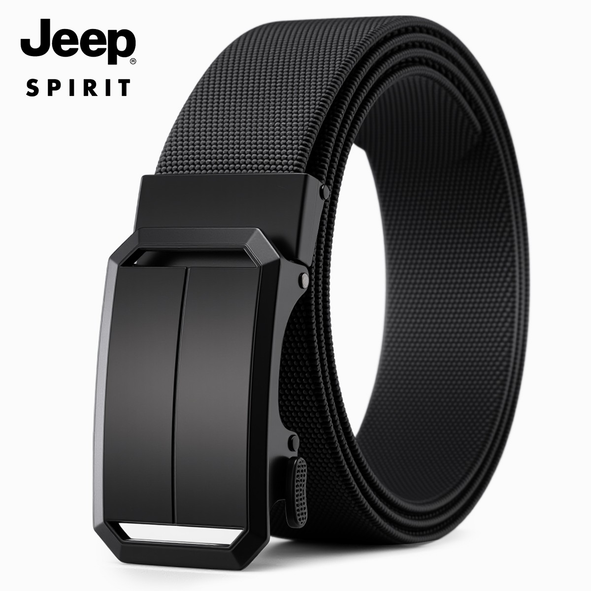 Jeep吉普男士腰带运动休闲编织自动扣款皮带男简约弹力牛仔裤带潮