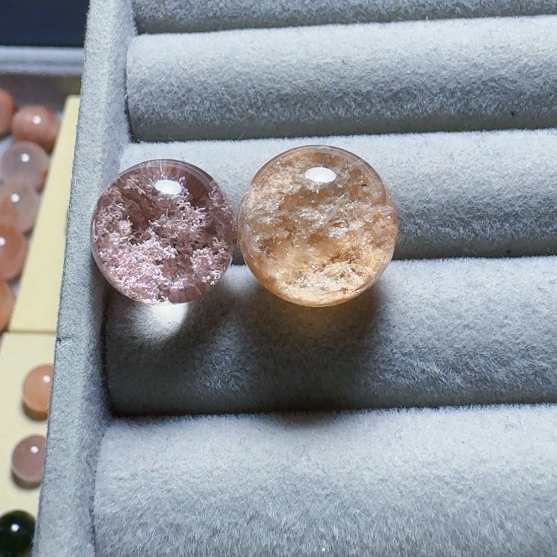 水晶珠宝半成品未镶嵌南***q打孔不支持退换