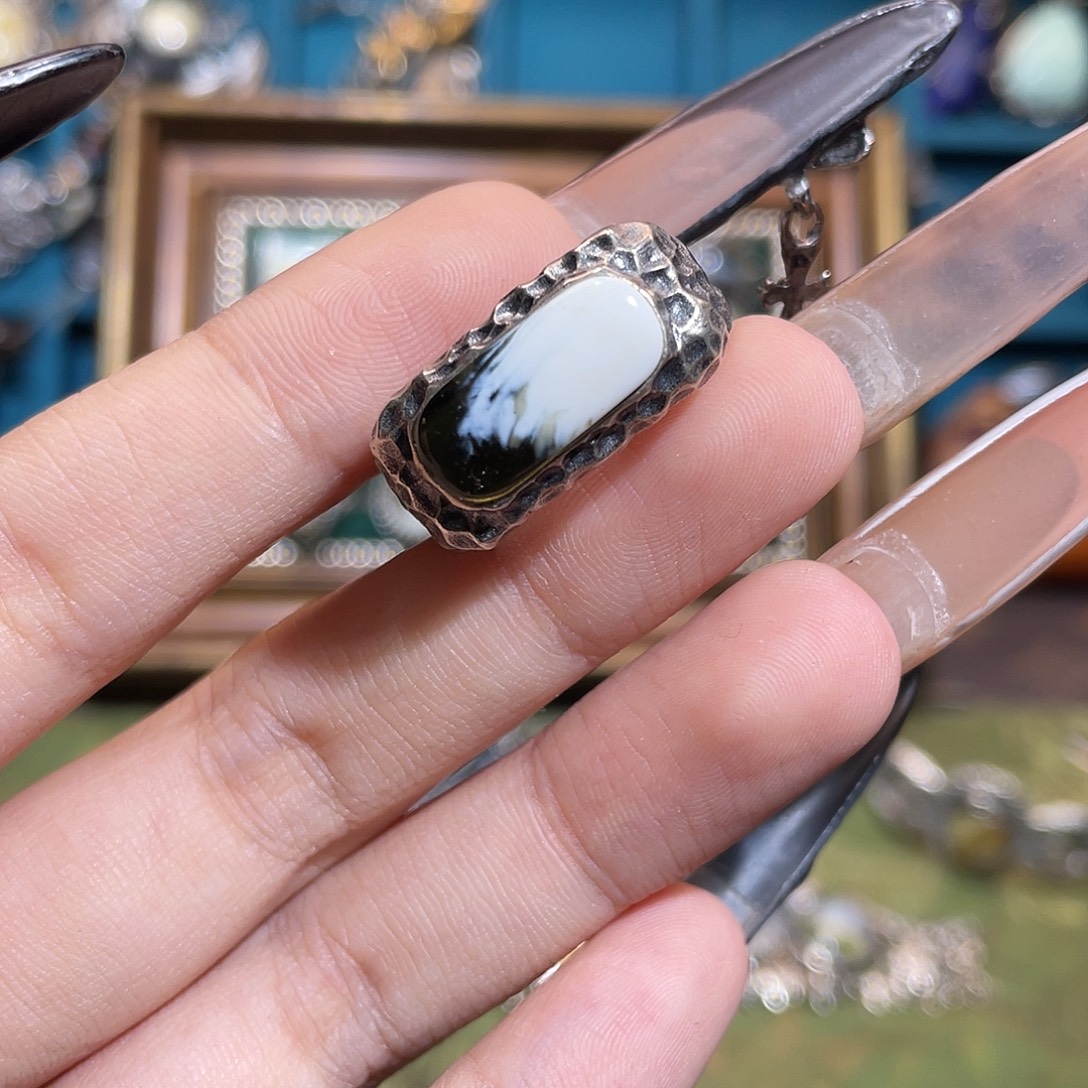 琥珀银S925镶嵌戒指