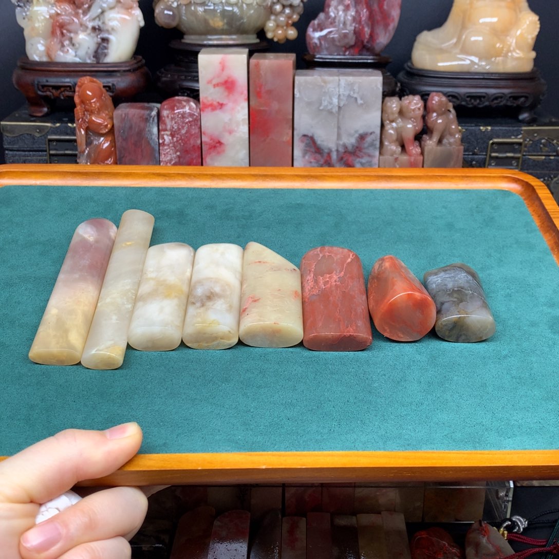 印石巴林石冻石闲章8方