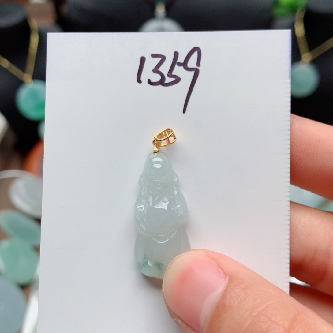 翡翠颈饰银S925镀金镶嵌吊坠