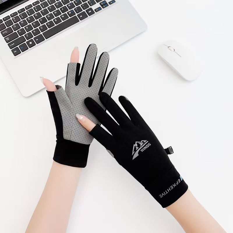 防晒手套，防紫外线，薄款夏季透气触屏防滑钓鱼手套