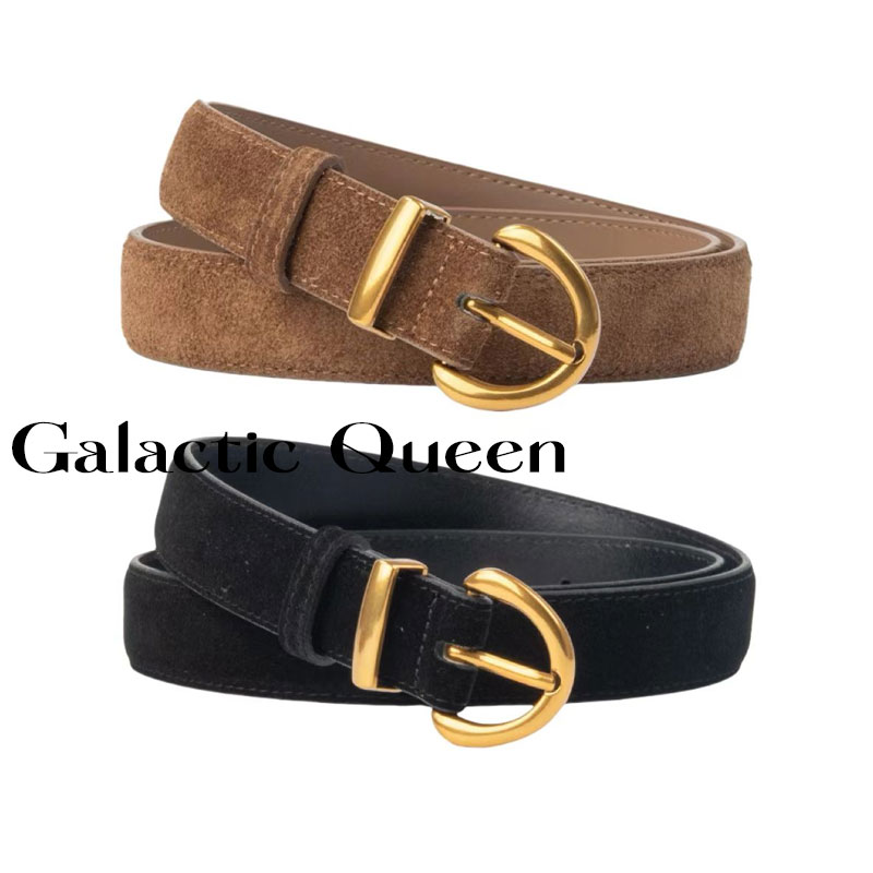 Galactic Queen绒面女士皮带装饰裙子腰带复古牛皮时尚皮带