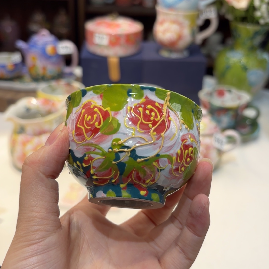 景德镇手绘高温釉下彩陶瓷茶具