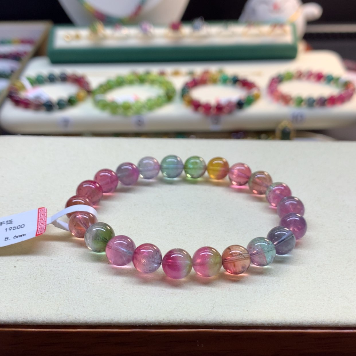 【闪购商品】碧玺手链未镶嵌西瓜碧玺8.6mm