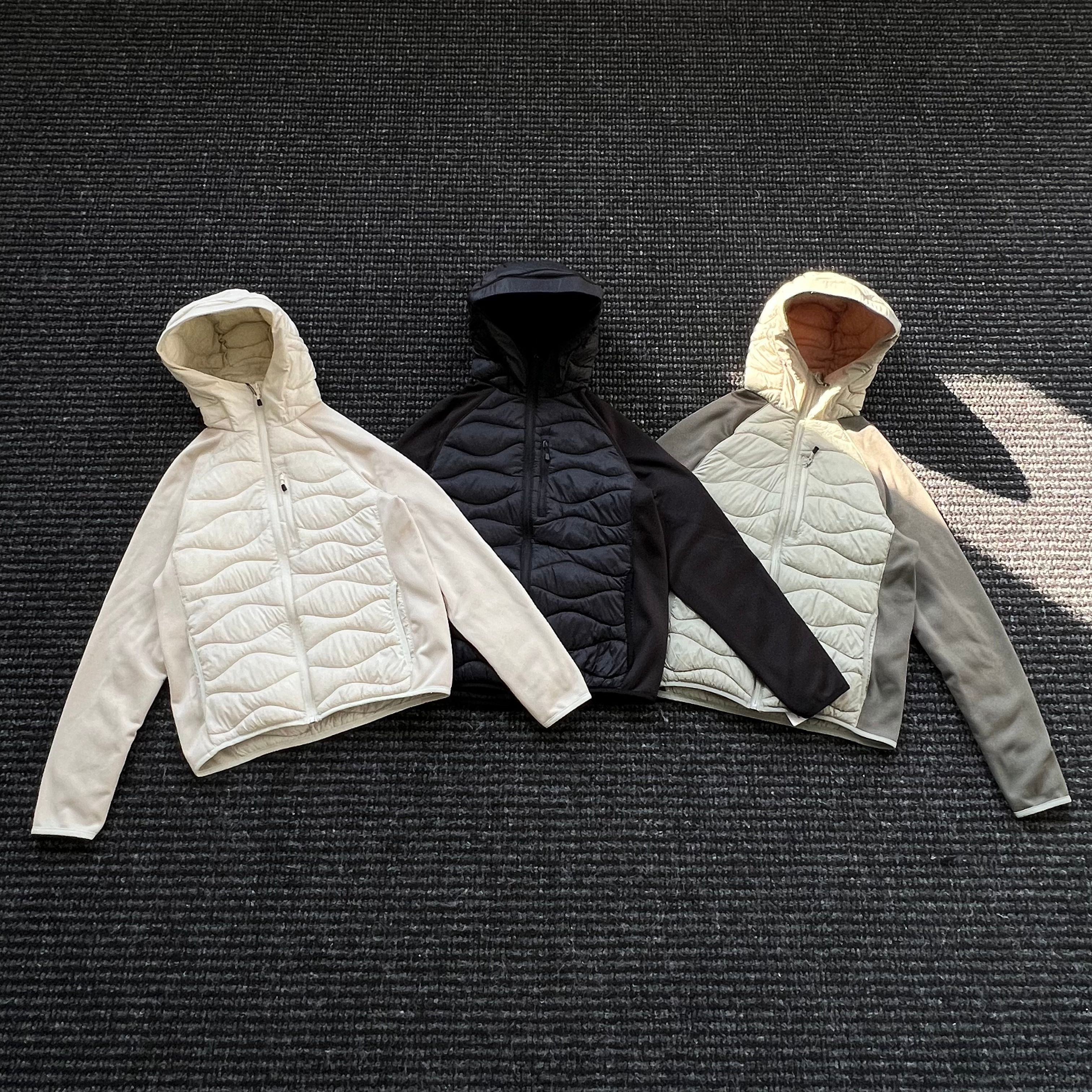 TANKE/探刻 显瘦又保暖！羊毛棉填充男女针织拼接轻量连帽棉服外套