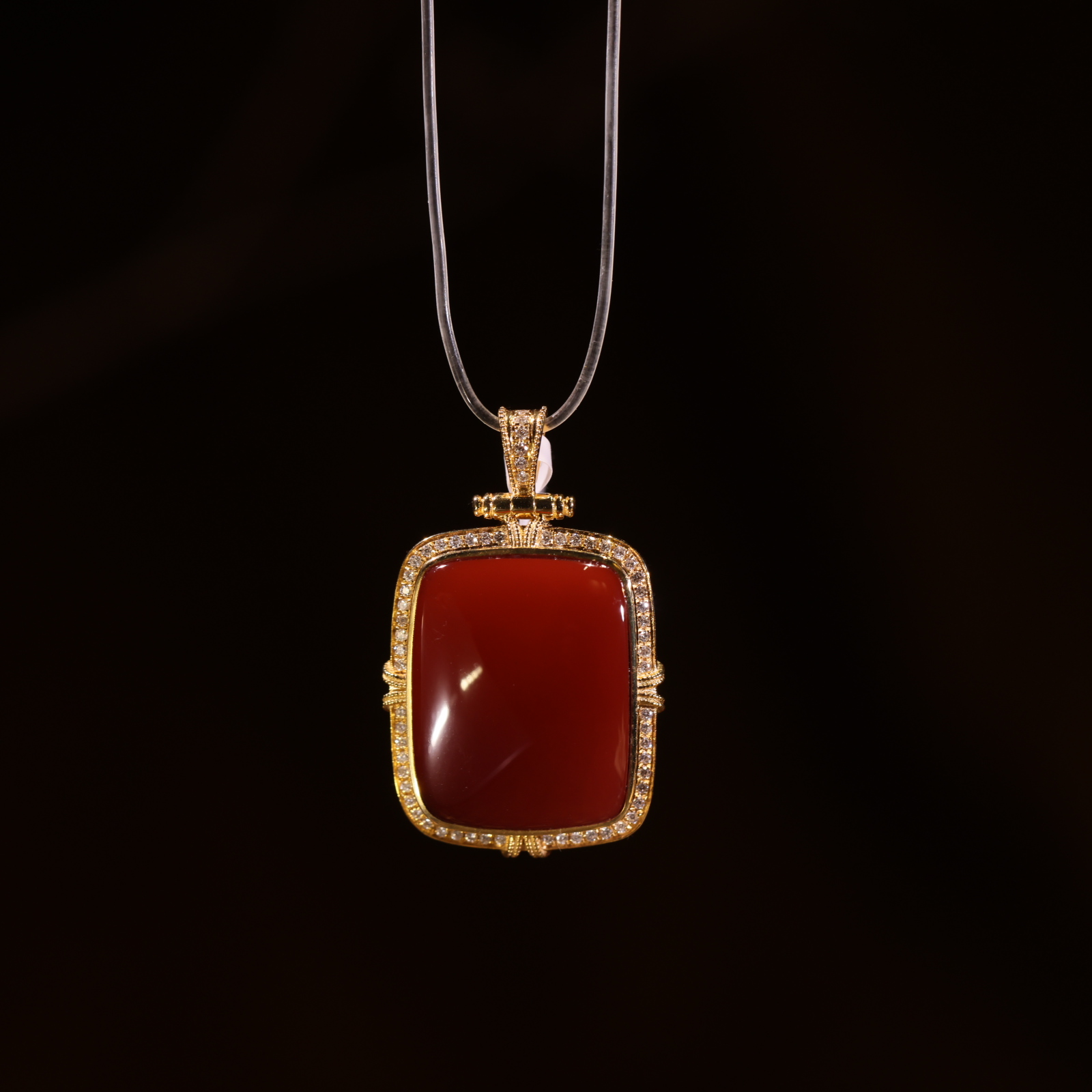 【新疆马爷珠宝】金镶南红吊坠