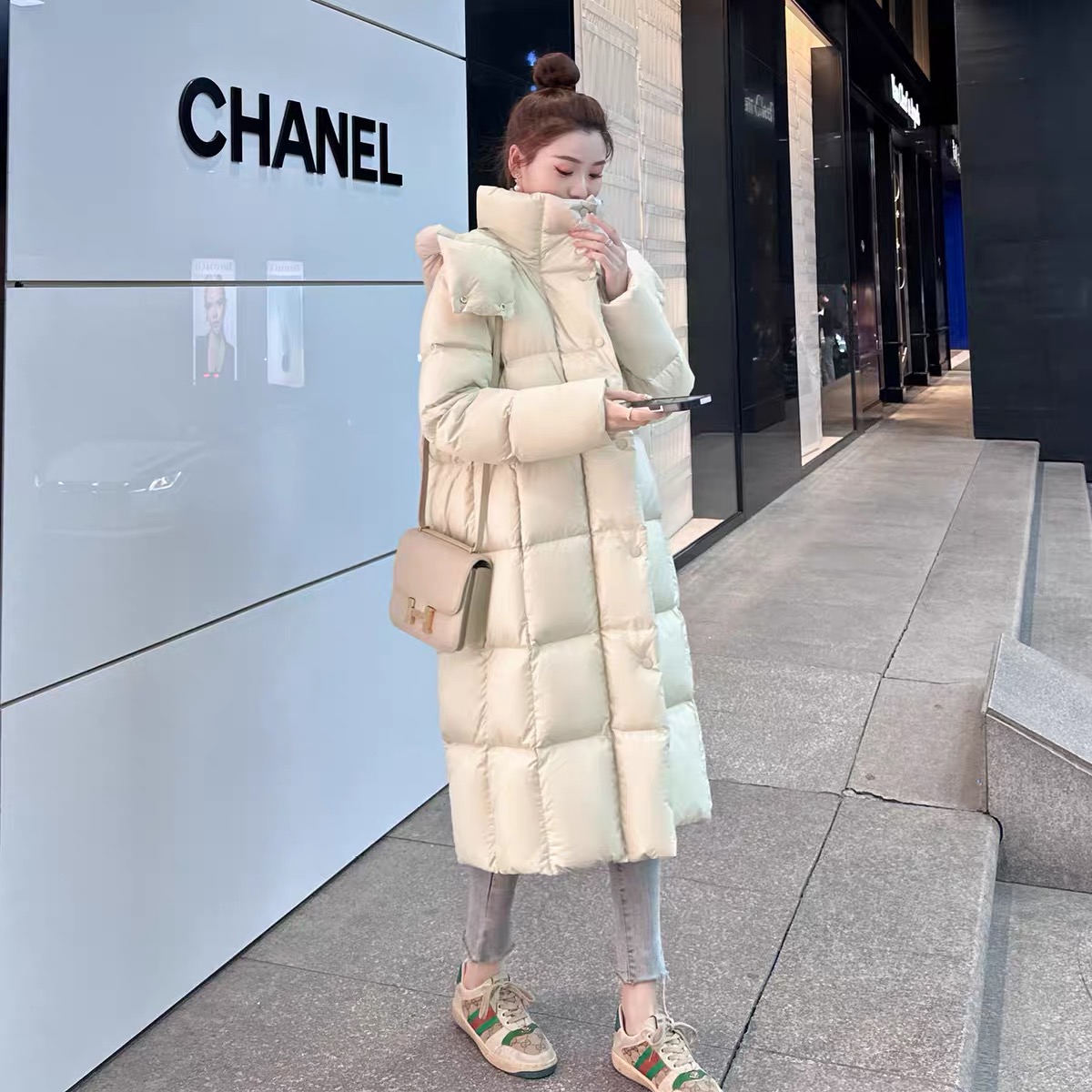 加厚棉服女长款韩版修身显瘦连帽棉衣女外套2025年冬季新款棉袄潮