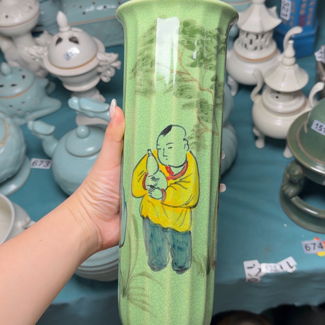 摆件哈哈哈哈哈哈柴窑高度40 公分