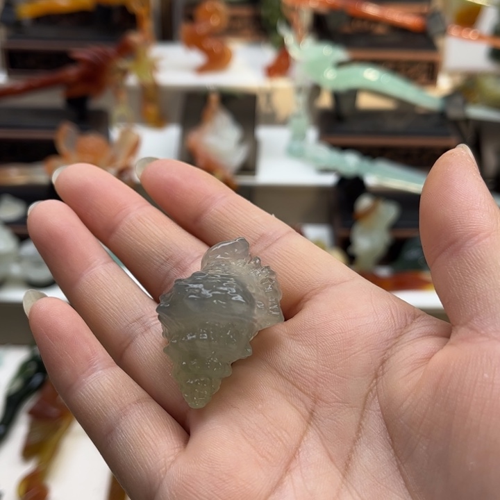 蛇纹石玉未镶嵌岫玉发簪