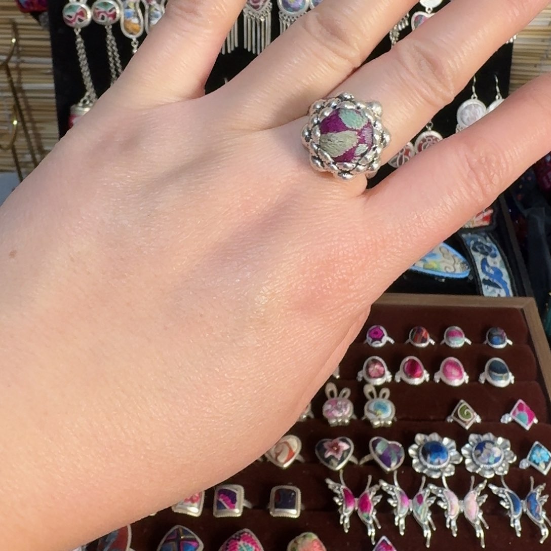 刺绣民族风刺绣老绣戒指