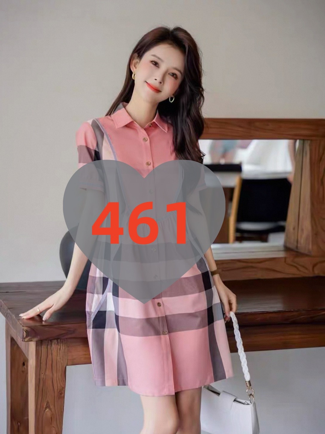 461-2025夏季新款韩版格纹连衣裙-642